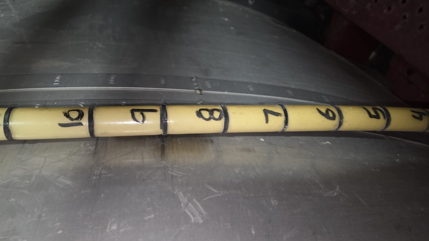 Stained and cloudy sight tube on a sprayer tank